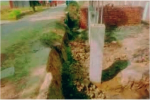 হবিগঞ্জে অনুমতি ছাড়াই এলজিইডি’র রাস্তা কেটে ড্রেন নির্মাণ