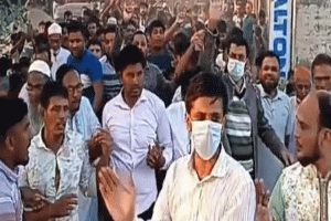 সুনামগঞ্জ–১ আসনে মাহবুবুর রহমানকে প্রার্থী করার দাবিতে জনস্রোত
