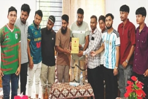 ছাতকে প্রবাসী সোহেল আহমেদকে বিশেষ সম্মাননা