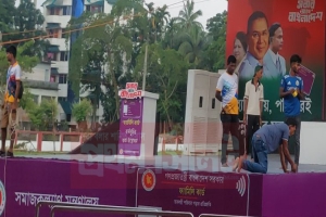 প্রস্তুত জনসভামঞ্চ; প্রধানমন্ত্রীর প্রতিক্ষায় মৌলভীবাজার