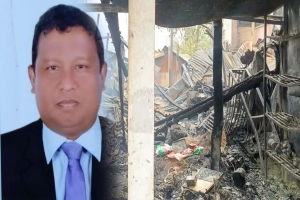 সুনামগঞ্জে অগ্নিকাণ্ডে ব্যবসায়ী পারভেজের দেড় কোটি টাকার স্বপ্ন ছাই