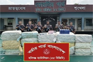 হবিগঞ্জ ও মৌলভীবাজারে ৪৩ লাখ টাকার চোরাই পণ্য উদ্ধার