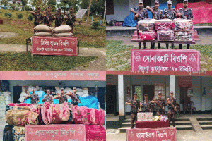 সিলেট সীমান্তে ৪৮ বিজিবির অভিযানে ১০ লাখ টাকার চোরাচালানি মালামাল জব্দ