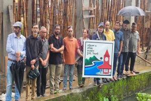 গোলাপগঞ্জে হাইকোর্টের নিষেধাজ্ঞা অমান্য করে পুকুর ভরাট ও মার্কেট নির্মাণ