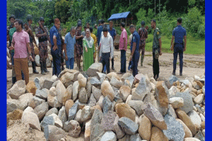 জৈন্তাপুরে টাস্কফোর্সের অভিযানে বালু পাথর জব্দ