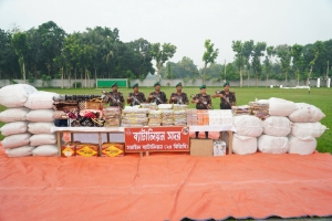 বিজয়নগরে বিজিবির অভিযানে ৭১ লাখ টাকার ভারতীয় পণ্য উদ্ধার
