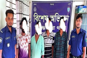 সুনামগঞ্জে  পুলিশের বিশেষ অভিযানে ৫ আটক