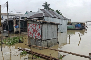 জগন্নাথপুরের কুশিয়ারা নদীর পানি বিপদসীমার উপরে