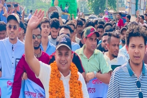 মাহবুব আহমদকে শুভেচ্ছা জানিয়ে গোবিন্দগঞ্জে ছাত্রদলের আনন্দ মিছিল