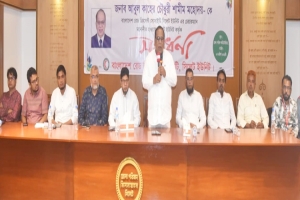 সিলেট জেলা পরিষদের প্রশাসক আবুল কাহের চৌধুরী শামীমকে সংবর্ধনা
