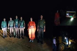 জৈন্তাপুরে অবৈধ বালু উত্তোলনকালে ফেলুডার ও বালুবাহী ট্রাক জব্দ