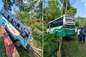 সিলেটে সংঘর্ষ এড়াতে গিয়ে খাদে পর্যটকবাহী দুই বাস: আহত অন্তত ১০