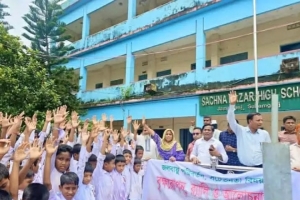 জামালগঞ্জে জলবায়ু সচেতনতায় বৃক্ষরোপণ কর্মসূচি