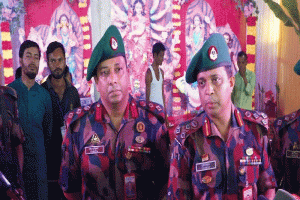 মাধবপুরে বিজিবির শ্রীমঙ্গল সেক্টরের সেক্টর কমান্ডারের পুজা মন্ডব পরিদর্শন